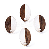 Resin & Walnut Wood Stud Earring Findings LS-MAK-N032-004A-A01-1