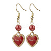 Alloy Enamel Heart Dangle Earrings EJEW-JE06272-02-4