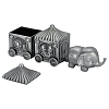 Tibetan Style Zinc Alloy Elephant Train Engraved My First Curl/Tooth Boxes CON-WH0089-108AS-1