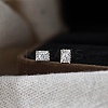 925 Sterling Silver Clear Cubic Zirconia Stud Earrings EJEW-Q030-05P-1