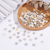 200Pcs Natural Akoya Shell Flat Round Charms BSHE-AR0001-06-4
