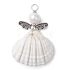 Copper Wire Wrapped Shell Pendants PALLOY-JF02709-02-1