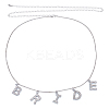 Alloy Crystal Rhinestone Word BRIDE Pendant Iron Waist Belly Chains NJEW-GA00007-1