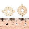 Brass Laser Cut Compass Connector Charms KK-U028-08G-3