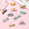 10Pcs 10 Styles Mood Social Battery Sliding Enamel Pins JEWB-CJ0001-52-5