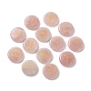 13Pcs Flat Round Natural Rose Quartz Rune Stones G-K335-08E-1
