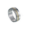 201 Stainless Steel Wide Band Rotating Finger Rings FS-WGEF0B4-15-1
