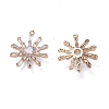 Brass Micro Pave Clear Cubic Zirconia Pendants LS-KK-I659-03G-2