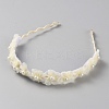 Polyester & Plastic Imitation Pearl Flower Headband AJEW-WH20002-63-2