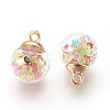 Transparent Glass Bottle Pendants LS-GLAA-L018-02-2