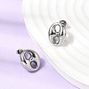 304 Stainless Steel Oval Pendant Necklaces & Bracelets & Stud Earrings Sets SJEW-P008-02P-3