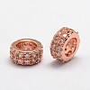 Brass Micro Pave Cubic Zirconia European Beads ZIRC-D113-31RG-FF-1