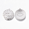Brass Micro Pave Clear Cubic Zirconia Pendants KK-N232-166-NF-2