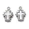 304 Stainless Steel Pave Natural White Shell Cross Charms STAS-S163-26P-1