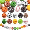 20Pcs 10 Style Sports Theme Food Grade Eco-Friendly Silicone Focal Beads SIL-CJ0001-13-1