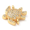 Brass Micro Pave Cubic Zirconia Connector Charms KK-U053-03G-2