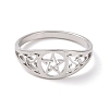 Non-Tarnish Pentacle with Sailor's Knot Finger Ring LS-RJEW-P037-01P-2