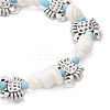 3Pcs Ocean Theme Natural Shell & Alloy Beaded Stretch Bracelets for Men Women BJEW-JB12387-6