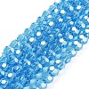 Electroplate Transparent Glass Beads Strands EGLA-A035-T6mm-A08-1