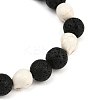 2Pcs Natural Lava Rock & Synthetic Turquoise Beads Stretch Bracelets for Men Women BJEW-JB12131-6