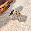 304 Stainless Steel Chunky Cuff Rings RJEW-S626-02GP-1