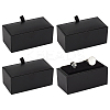 Plastic 2 Cufflink Gift Storage Boxes CON-WH0107-86A-1
