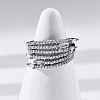 Brass Micro Pave Clear Cubic Zirconia Finger Rings LS-RJEW-S398-01P-1