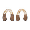 Transparent Resin & Waxed Walnut Wood Pendants RESI-Q211-01A-2