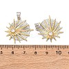 Brass Micro Pave Clear Cubic Zirconia Pendants KK-G543-10GP-04-3