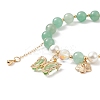 4Pcs 4 Style Round Natural Mixed Gemstone & Shell Pearl Beaded Stretch Bracelets Set BJEW-TA00191-7