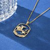 Brass Clear Cubic Zirconia Pendant Necklaces for Women NJEW-B121-01G-04-3