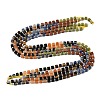Synthetic Goldstone & Natural Chinese Southern Jade & Red Aventurine & Tiger Eye & Sodalite & Obsidian & Snowflake Obsidian Beads Strands G-H333-03J-3