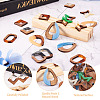 16Pcs 8 Style Opaque Resin & Walnut Wood Pendants RESI-CW0001-15-4