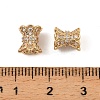 Brass Micro Pave Cubic Zirconia Beads KK-K374-21G-3