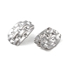 Oval 304 Stainless Steel Earrings EJEW-O004-17P-1