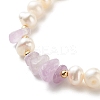 Natural Lavender Amethyst Chip Beaded Bracelet BJEW-TA00032-02-6
