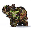 Elephant Assembled Natural Bronzite & Synthetic Imperial Jasper Model Ornament G-N330-62-4