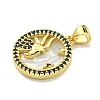 Brass Micro Pave Clear Cubic Zirconia Pendants KK-K354-04G-03-2