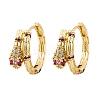 Snake Brass Micro Pave Cubic Zirconia Earrings Hoop Earrings for Women EJEW-E309-08G-2