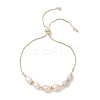 Natural Cultured Freshwater Pearl Beads Slider Bracelets BJEW-JB13410-2
