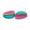 Transparent Resin & Walnut Wood Pendants RESI-M027-04G-3