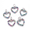 Brass Micro Pave Cubic Zirconia Charms ZIRC-L070-51P-1