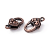 Tibetan Style Alloy Lobster Claw Clasps TIBE-T002-27R-NR-3