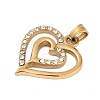 304 Stainless Steel Crystal Rhinestone Pendants STAS-Z097-14G-2
