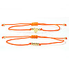 2Pcs 2 Styles Bohemian Brass Beads Braided Bead Bracelets BT1454-2-1