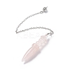 Natural Rose Quartz Pointed Dowsing Pendulums AJEW-B020-06P-07-2