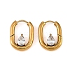 304 Stainless Steel Cubic Zirconia Hoop Earrings for Women SA-CBAF36C-05G-2