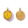 304 Stainless Steel Enamel Pendants STAS-OY017-30G-1