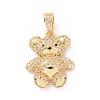 Brass Cubic Zirconia Pendants ZIRC-K089-16G-01-1