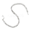 Brass Pave Clear Cubic Zirconia Rectangle & Flat Round Link Bracelets BJEW-YWC0002-02A-4